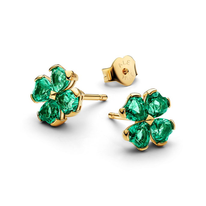 Green Lucky Clover Stud Earrings Green Lucky Clover Stud Earrings