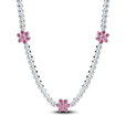 Pink Flower Tennis Necklace Pink Flower Tennis Necklace