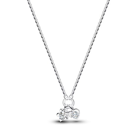 Pandora Talisman Sterling Silver Lab-Grown Diamond Heart & Star Dangle Pendant Necklace