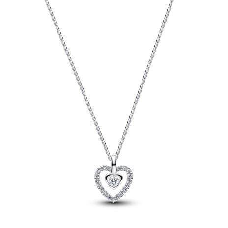Pandora Talisman Sterling Silver Lab-Grown Diamond Heart Pendant Necklace