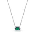 Rectangular Sparkling Green Halo Pendant Necklace Rectangular Sparkling Green Halo Pendant Necklace