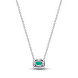 Rectangular Sparkling Green Halo Pendant Necklace Rectangular Sparkling Green Halo Pendant Necklace