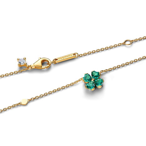 Green Lucky Clover Pendant Necklace