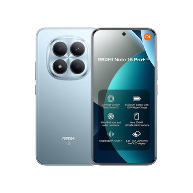 Xiaomi - REDMI Note 15 Pro+ 5G Glacier Blue 12G RAM 512G ROM with 2-pin adaptor