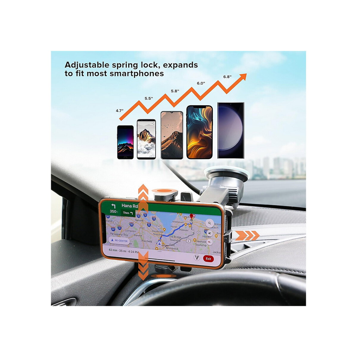 Armor - All Phone Mount for Cars, Suction Dashboard & Windshield Phone Holder