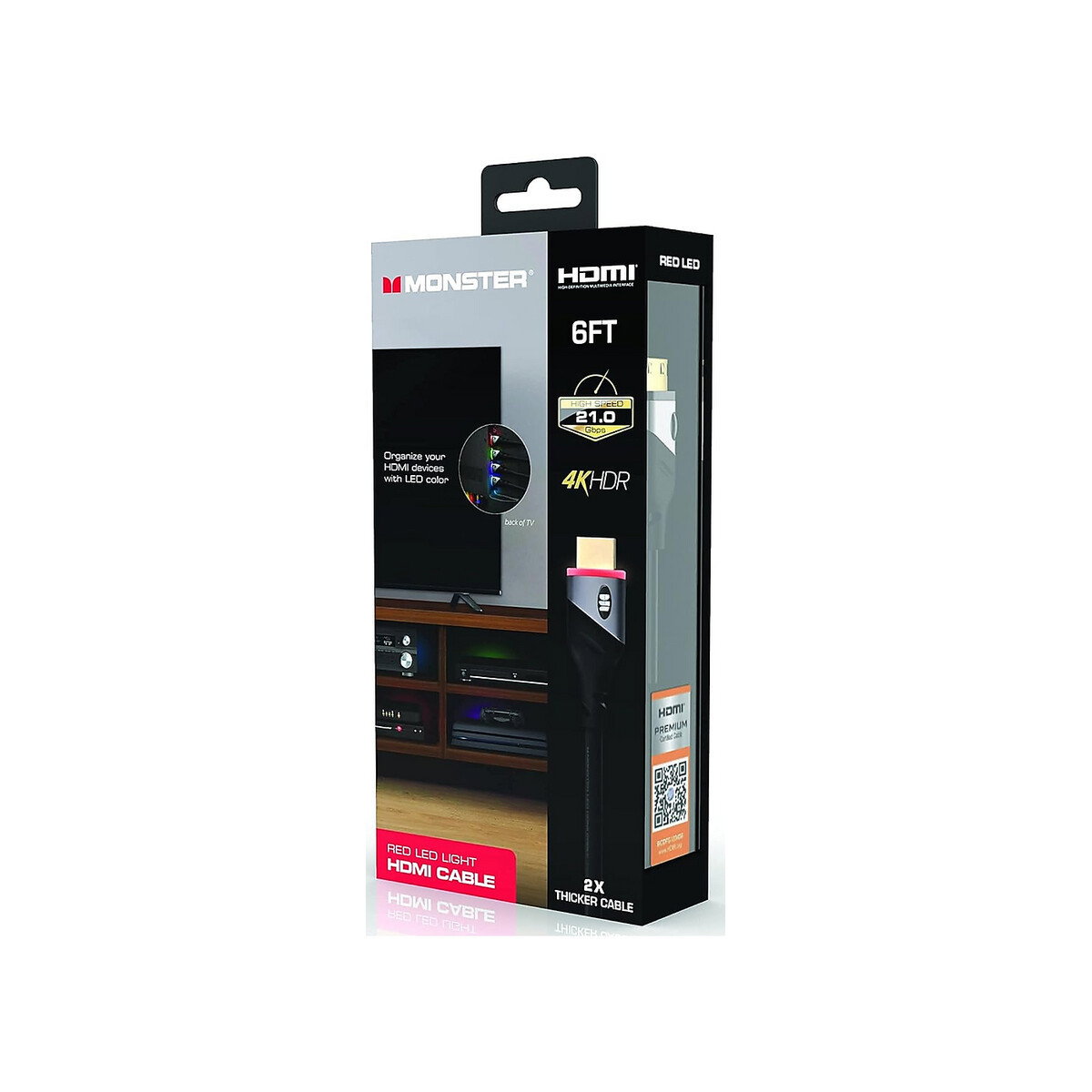 Monster - 6ft High Speed 4K Hdr Hdmi Cable