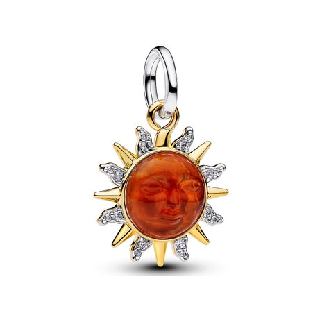 Swirling Sun Two-Tone Dangle Charm
