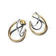 Organically Shaped Two-Tone Double Hoop Earrings Organically Shaped Two-Tone Double Hoop Earrings