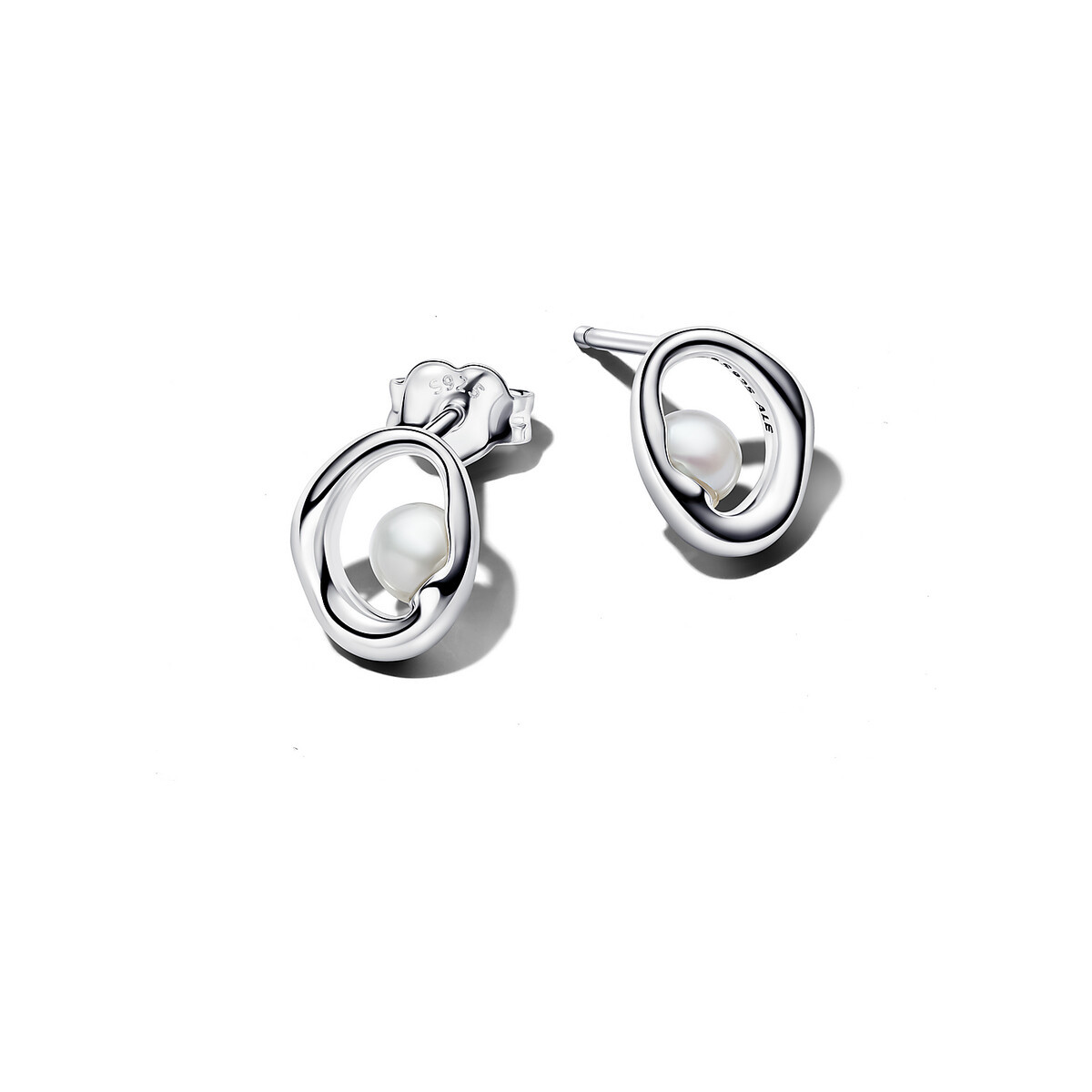 Organically Shaped Oval & Treated Freshwater Cultured Pearl Stud Earrings #293295C01