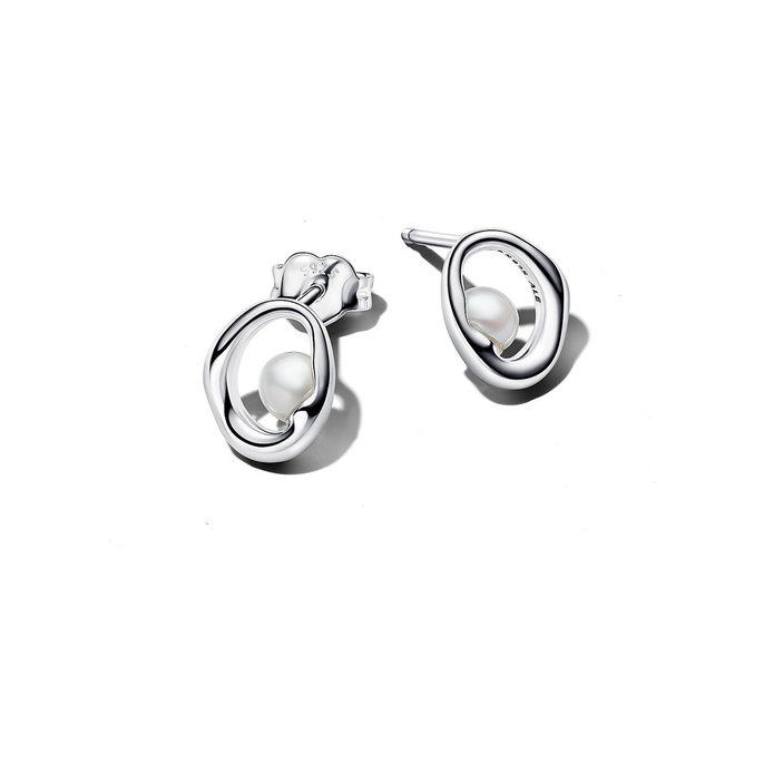 Organically Shaped Oval & Treated Freshwater Cultured Pearl Stud Earrings #293295C01 Organically Shaped Oval & Treated Freshwater Cultured Pearl Stud Earrings #293295C01