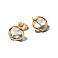 Organically Shaped Pavé Circle & Treated Freshwater Cultured Pearl Stud Earrings Organically Shaped Pavé Circle & Treated Freshwater Cultured Pearl Stud Earrings