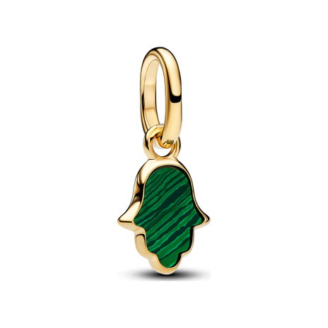 Green Hamsa Hand Mini Dangle Charm