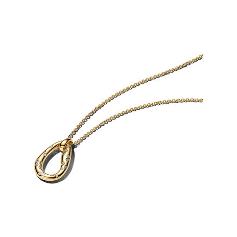 Organically Shaped Stone-Set Pendant Necklace