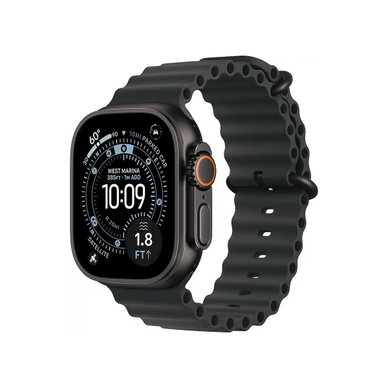 Apple - Watch Ultra 3 (GPS+Cellular) 49mm Titanium Case with Black Ocean Band - Black