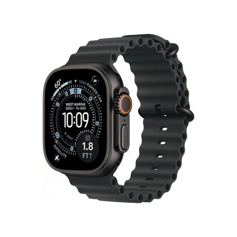 Apple - Watch Ultra 3 (GPS+Cellular) 49mm Titanium Case with Black Ocean Band - Black