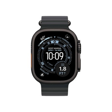 Apple - Watch Ultra 3 (GPS+Cellular) 49mm Titanium Case with Black Ocean Band - Black
