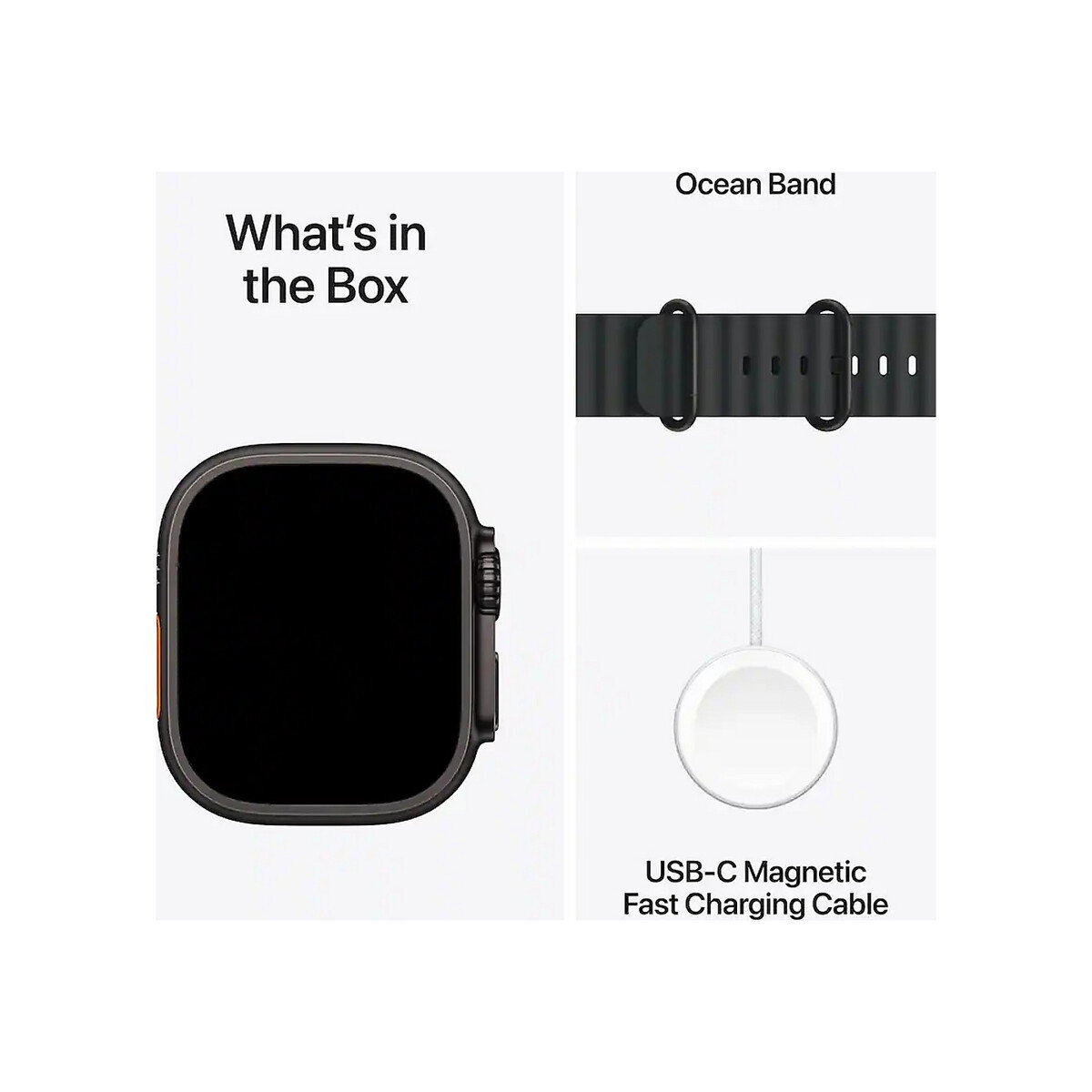 Apple - Watch Ultra 3 (GPS+Cellular) 49mm Titanium Case with Black Ocean Band - Black