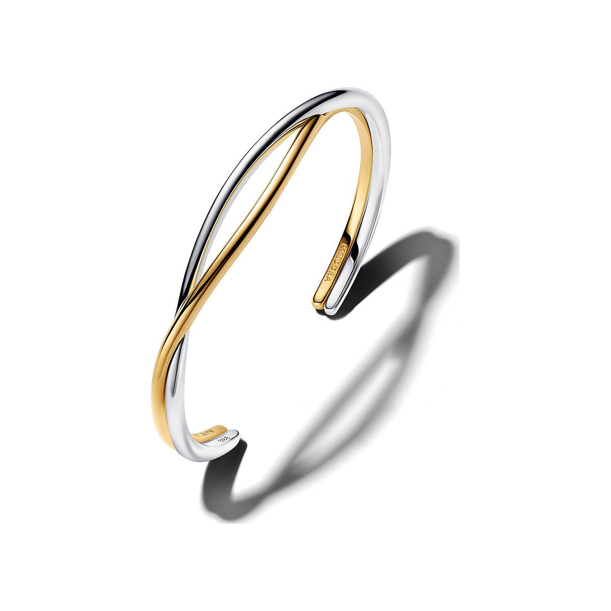 Entwined Two-Tone Open Bangle