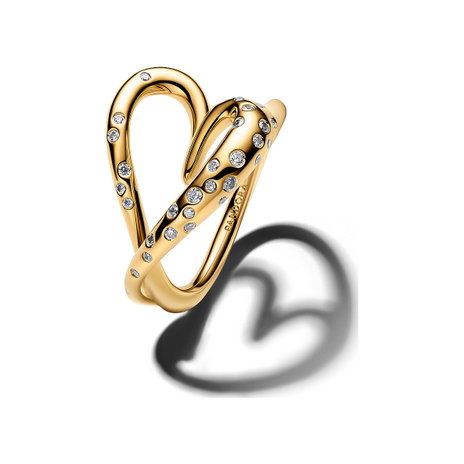 Organically Shaped Stone-Set Heart Ring