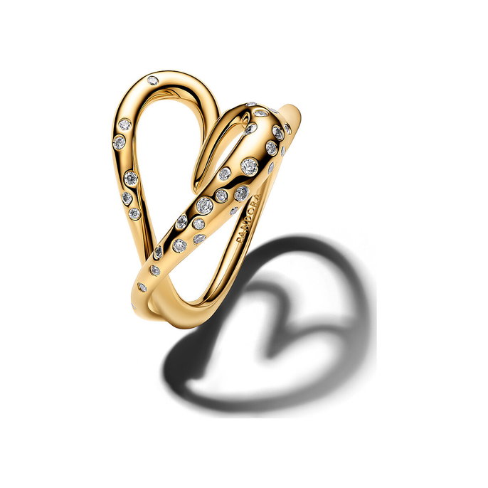 Organically Shaped Stone-Set Heart Ring Organically Shaped Stone-Set Heart Ring