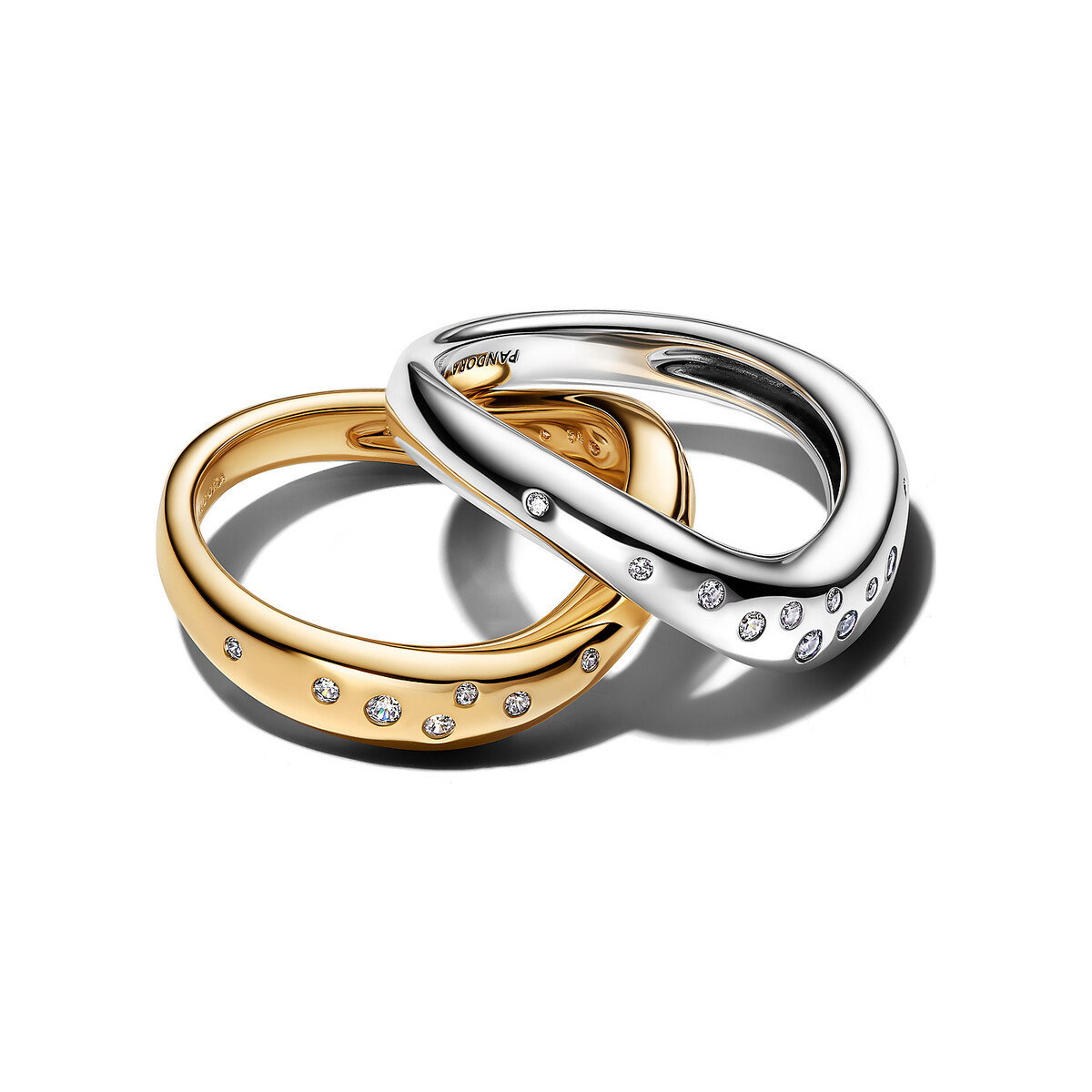 Organically Shaped Two-Tone Stacking Rings