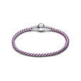 Purple Cord Box Chain Bracelet Purple Cord Box Chain Bracelet