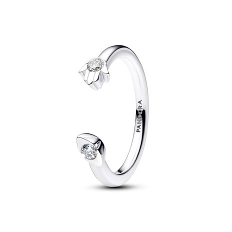 Pandora Talisman Sterling Silver Lab-Grown Diamond Evil Eye & Hamsa Hand Open Ring