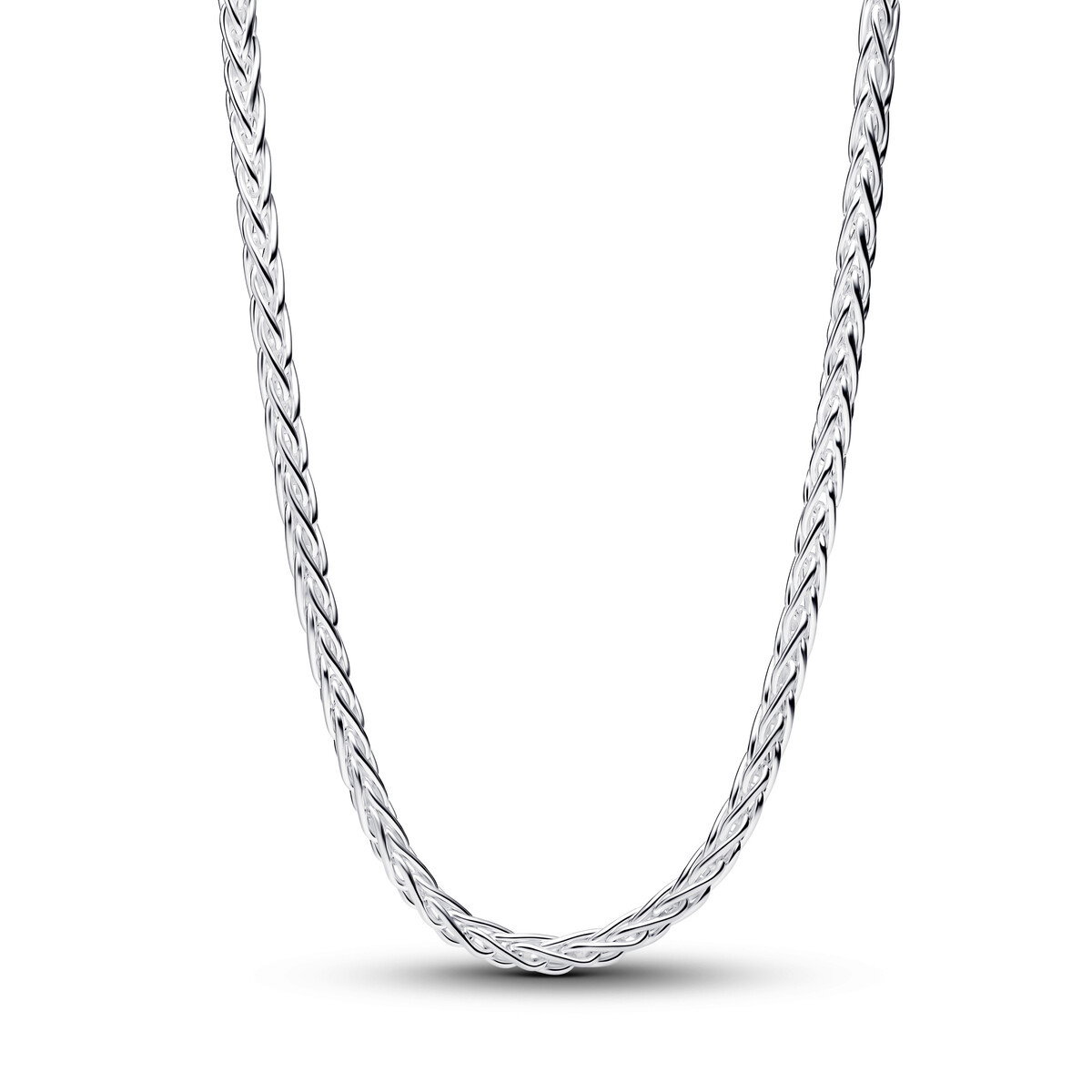 Pavé Clasp Foxtail Chain Charm Necklace