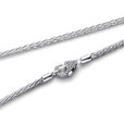 Pavé Clasp Foxtail Chain Charm Necklace Pavé Clasp Foxtail Chain Charm Necklace