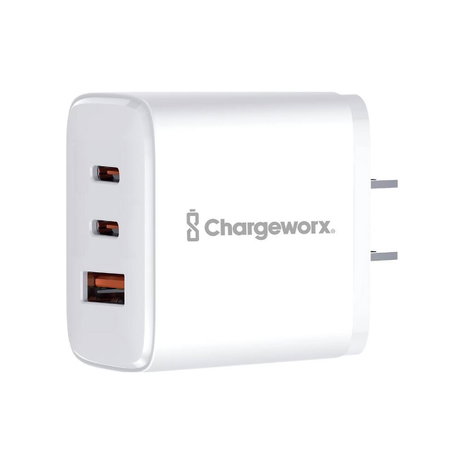 Charge Worx - 48W Dual Port USB-A & USB-C PD Wall Charger