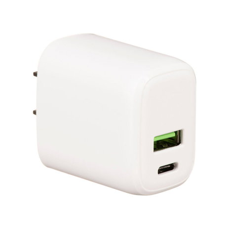 Charge Worx - Dual Port PD Wall Charger with 6ft Cable