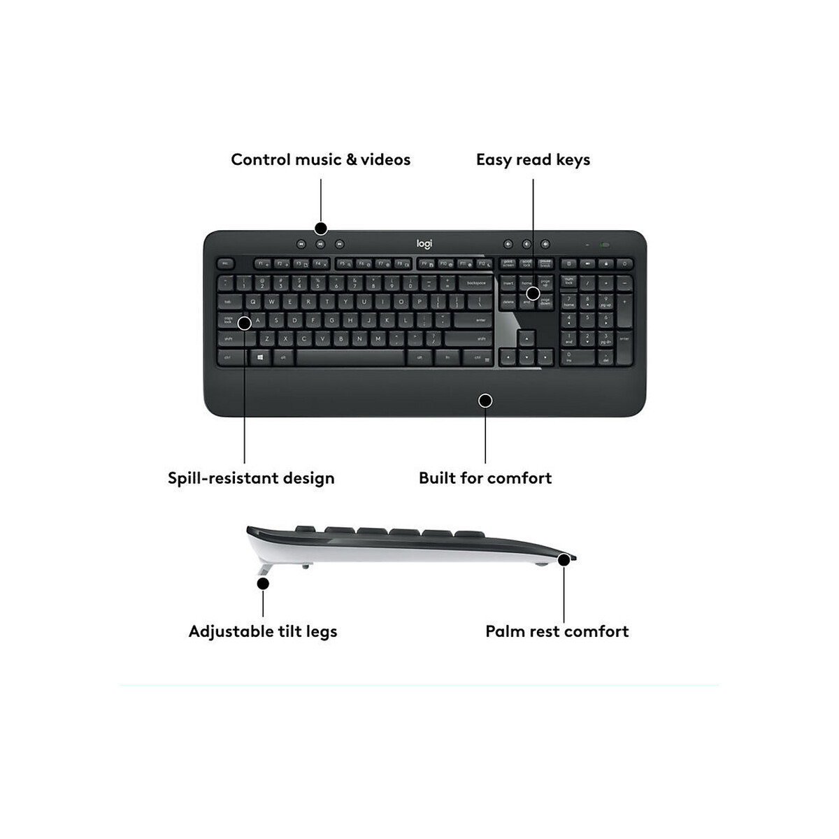Logitech - MK540 Wireless Keyboard and Mouse Combo