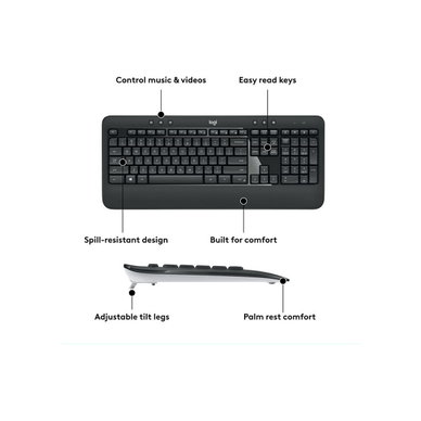 Logitech - MK540 Wireless Keyboard and Mouse Combo