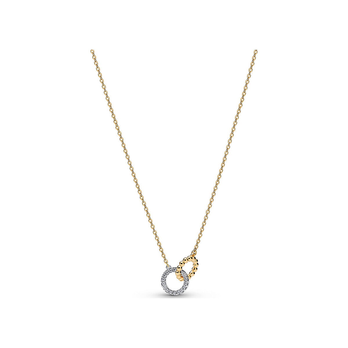 Beads & Pavé Interlocking Circles Necklace