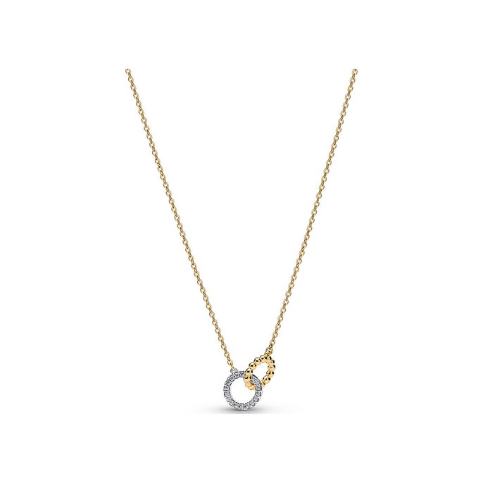 Beads & Pavé Interlocking Circles Necklace