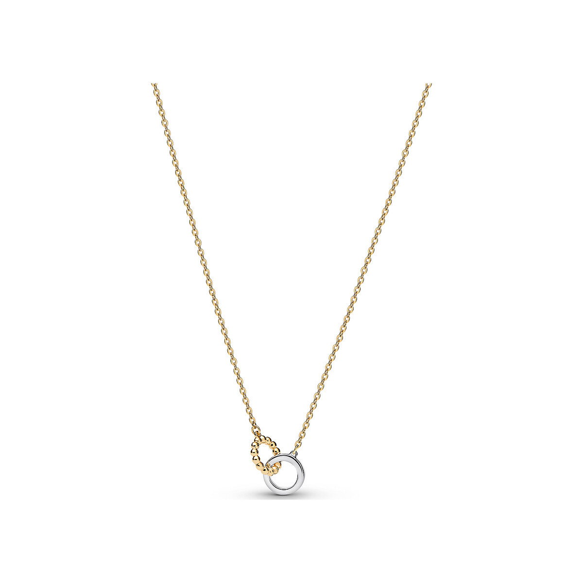 Beads & Pavé Interlocking Circles Necklace