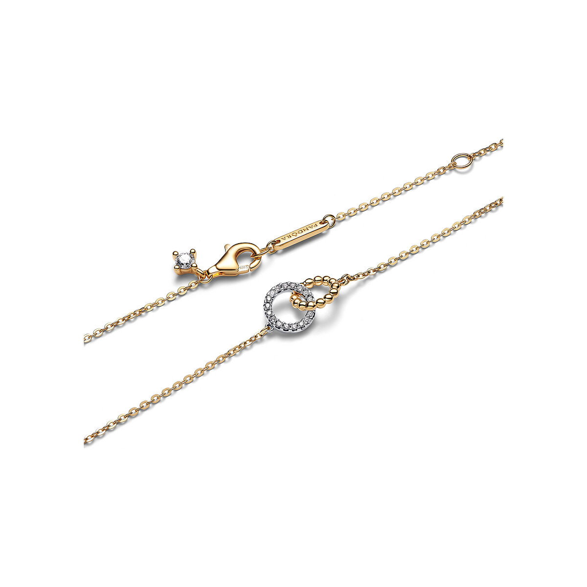 Beads & Pavé Interlocking Circles Necklace