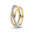 Crossover Beads & Pavé Triple Band Ring Crossover Beads & Pavé Triple Band Ring