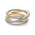 Crossover Beads & Pavé Triple Band Ring Crossover Beads & Pavé Triple Band Ring