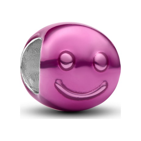 Pink Happy Face Mini Charm
