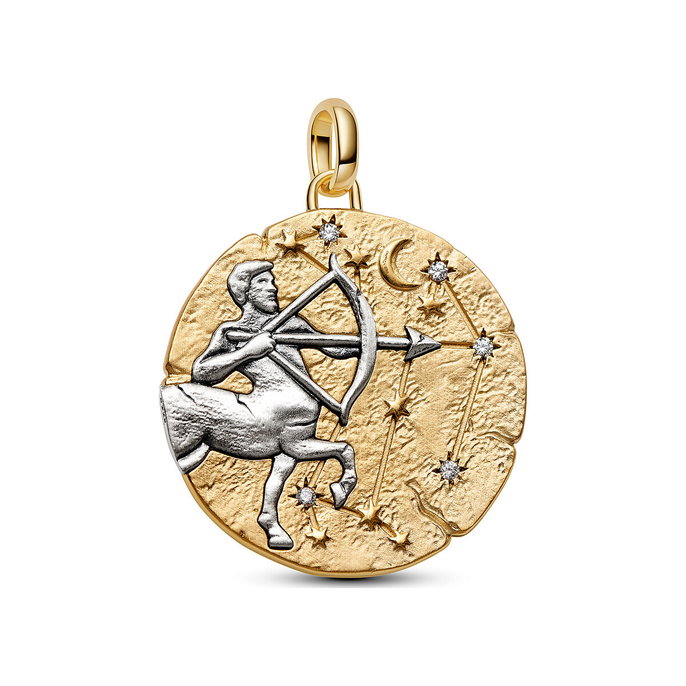 Sagittarius Zodiac Oversized Medallion Charm