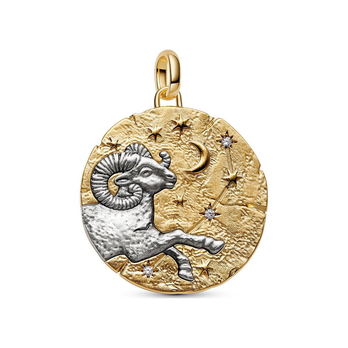 Aries Zodiac Oversized Medallion Charm