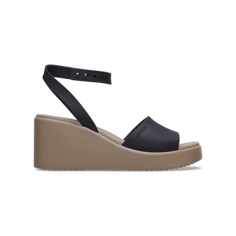 BROOKLYN ANKLE STRAP WEDGE - BLACK/MUSHROOM