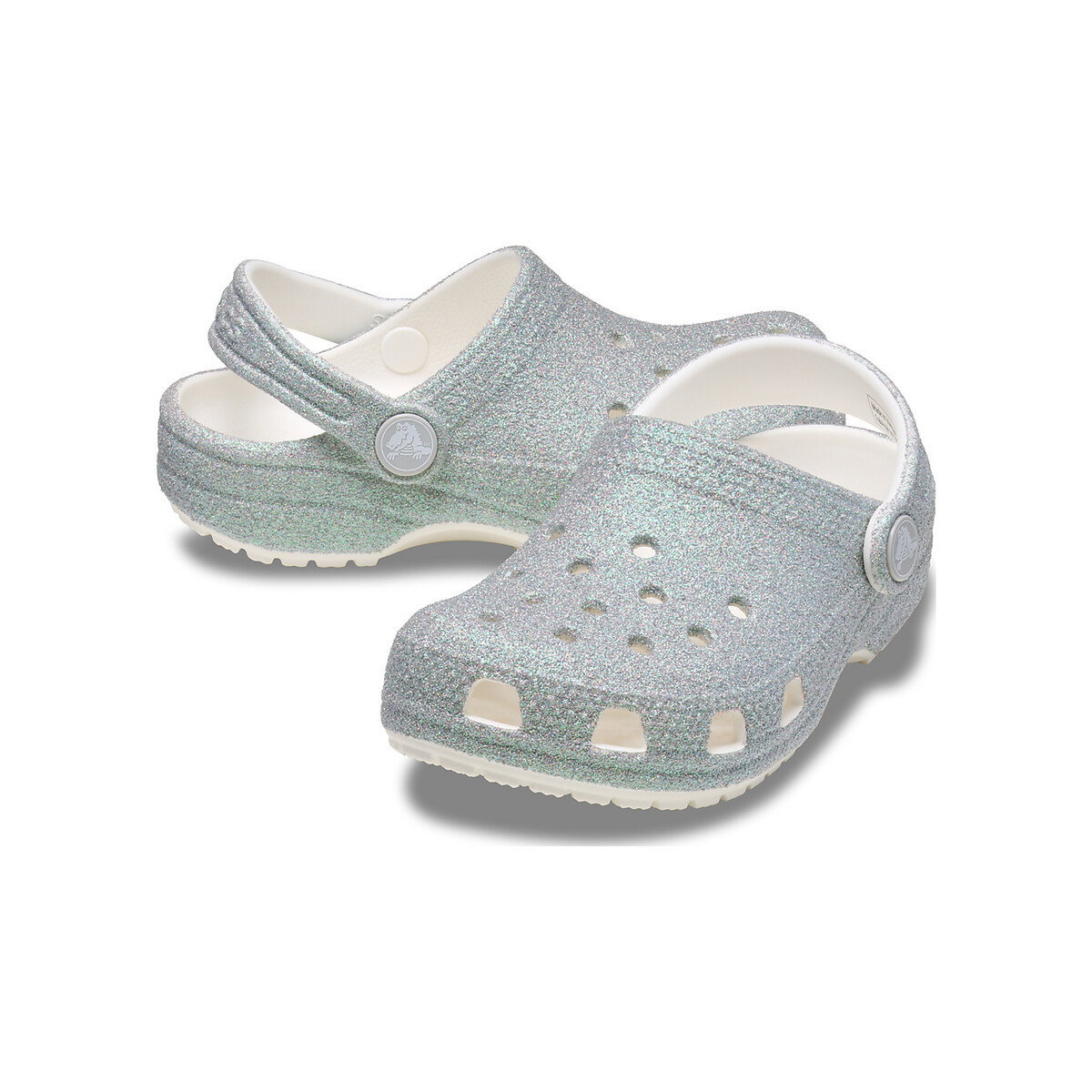 CLASSIC IRIDESCENT GLITTER CLOG KIDS - WHITE