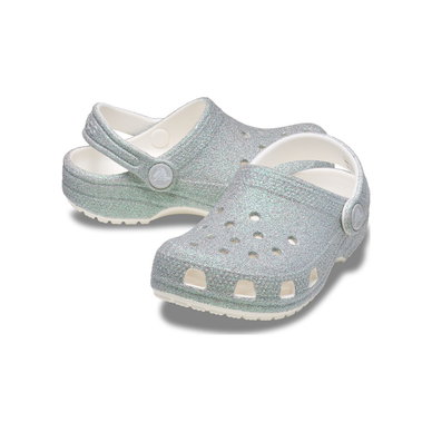 CLASSIC IRIDESCENT GLITTER CLOG KIDS - WHITE