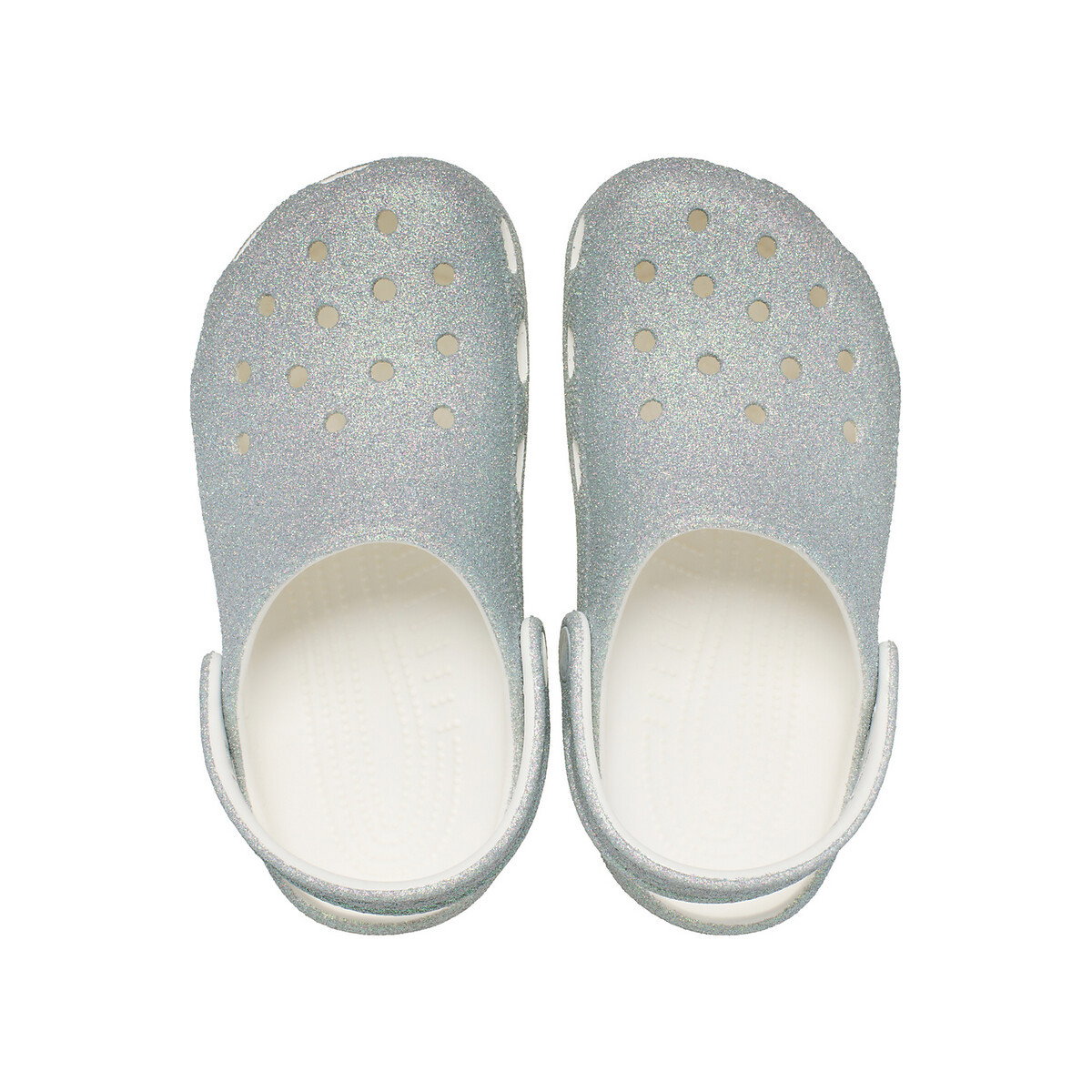 CLASSIC IRIDESCENT GLITTER CLOG KIDS - WHITE