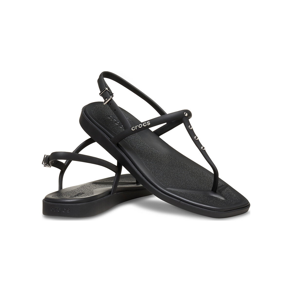 MIAMI STUDDED THONG FLIP - BLACK