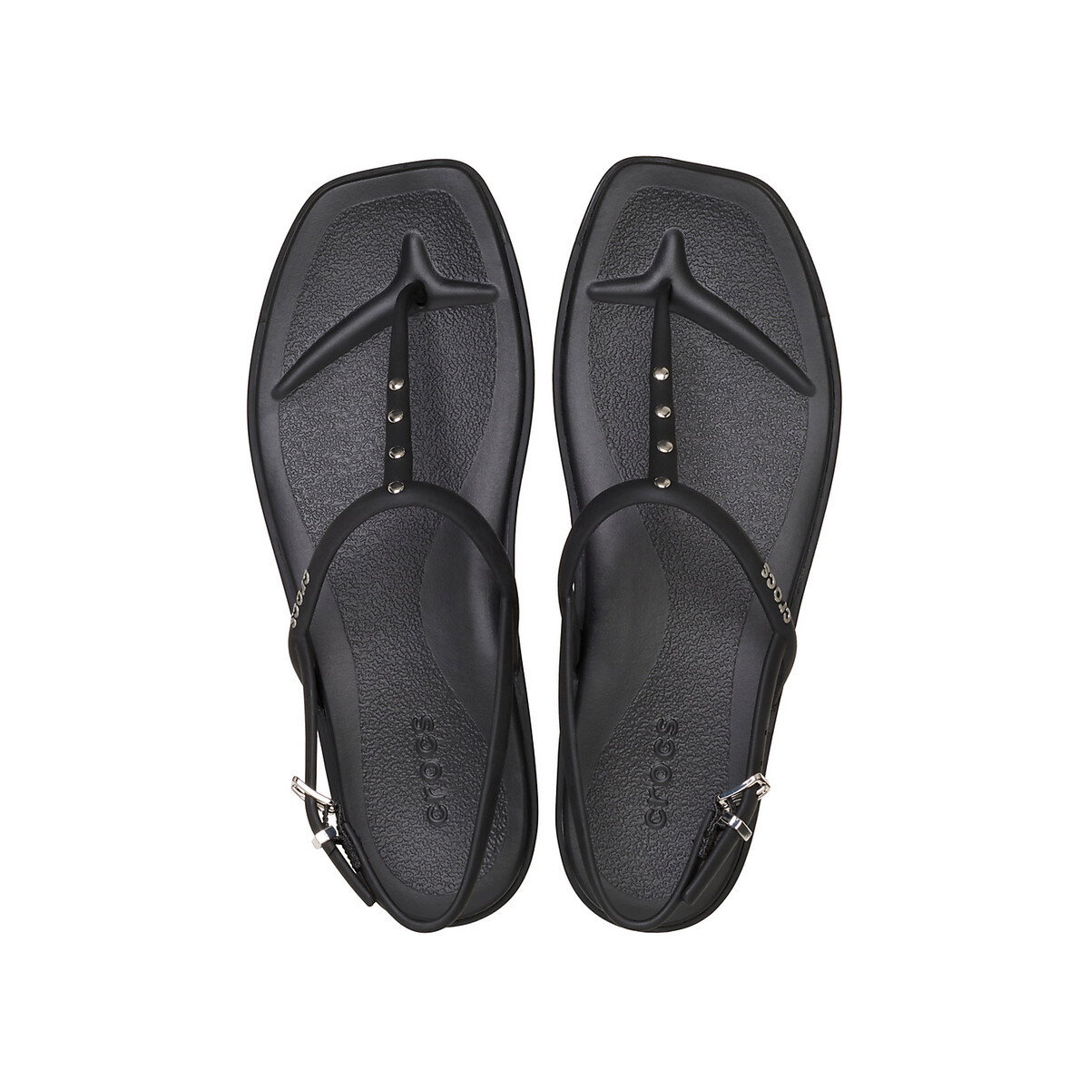 MIAMI STUDDED THONG FLIP - BLACK
