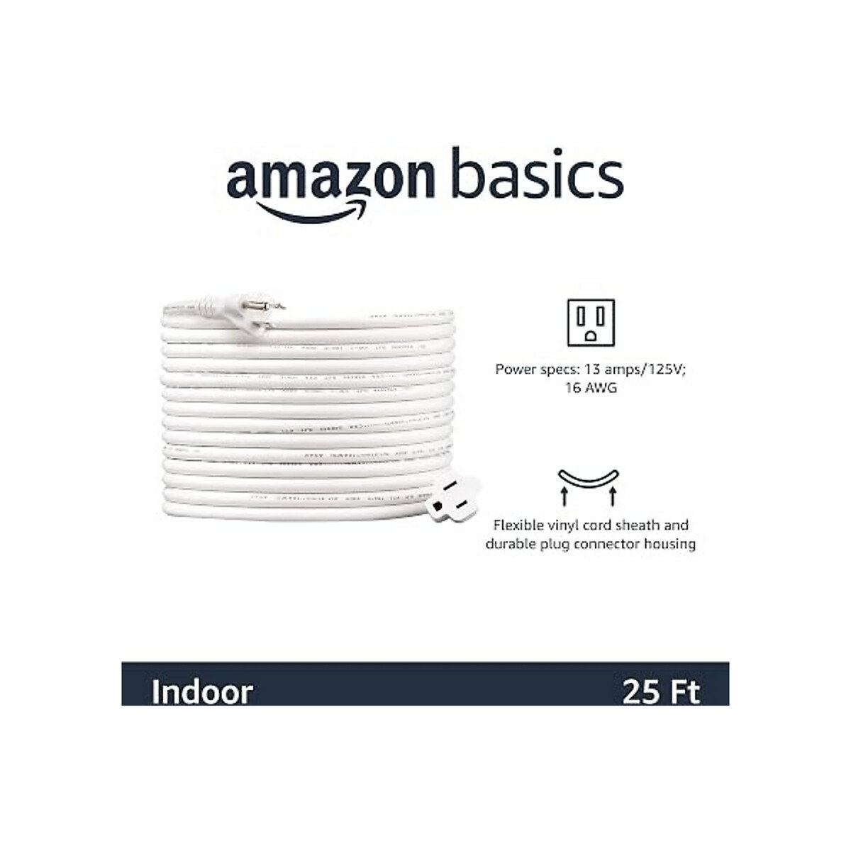 Amazon - Amzn Basics Extension Cord,25 Ft,3 Prong