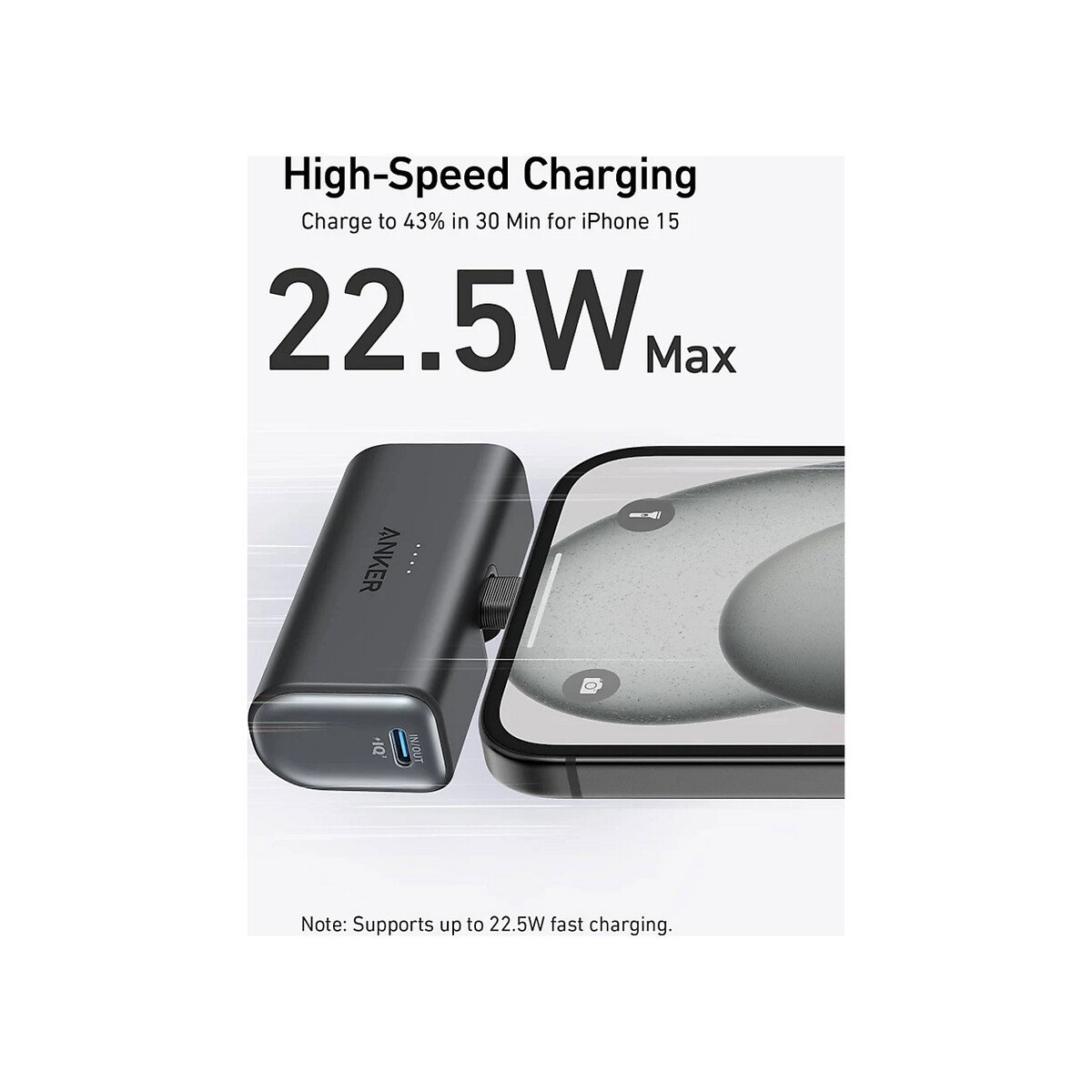 Anker - Nano Power Bank Blt In 22.5W USB C Cone